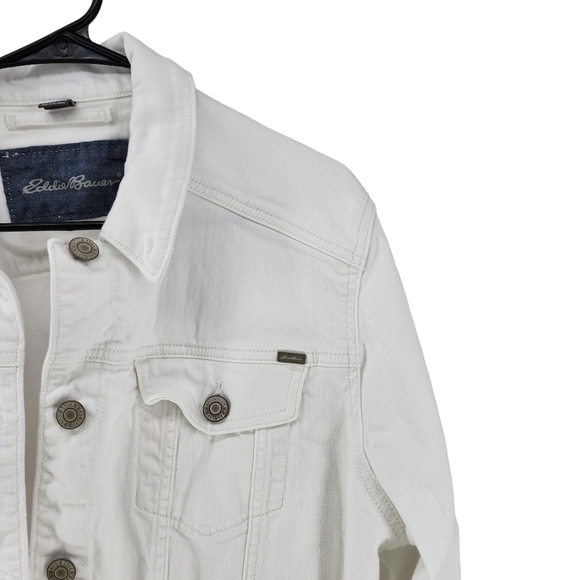 Eddie Bauer Women's White Elysian Denim Jacket - 2XLT - Picture 3 of 7